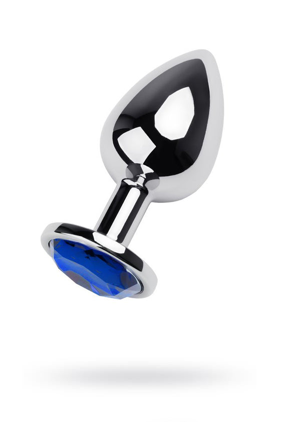 Toyfa Analplug aus Metall mit blauem Stein